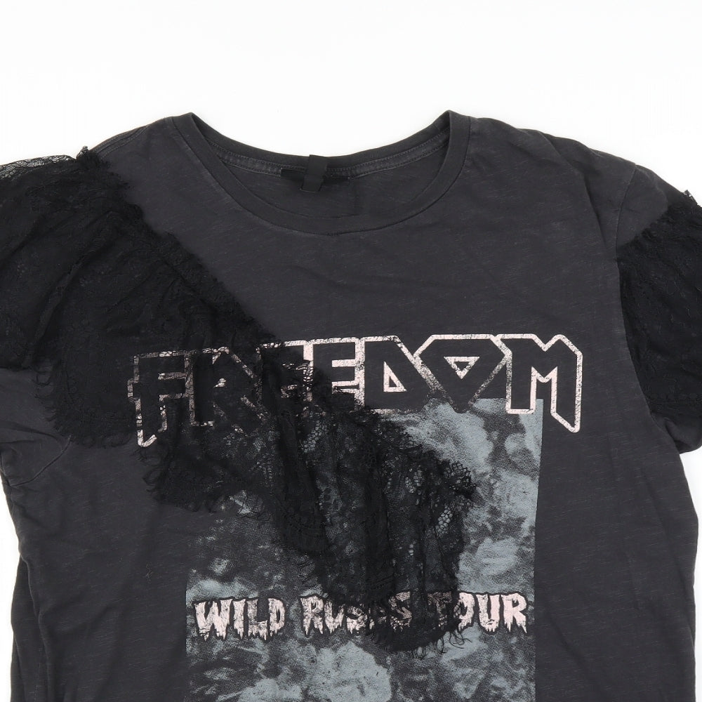 Topshop Womens Grey   Basic T-Shirt Size 10