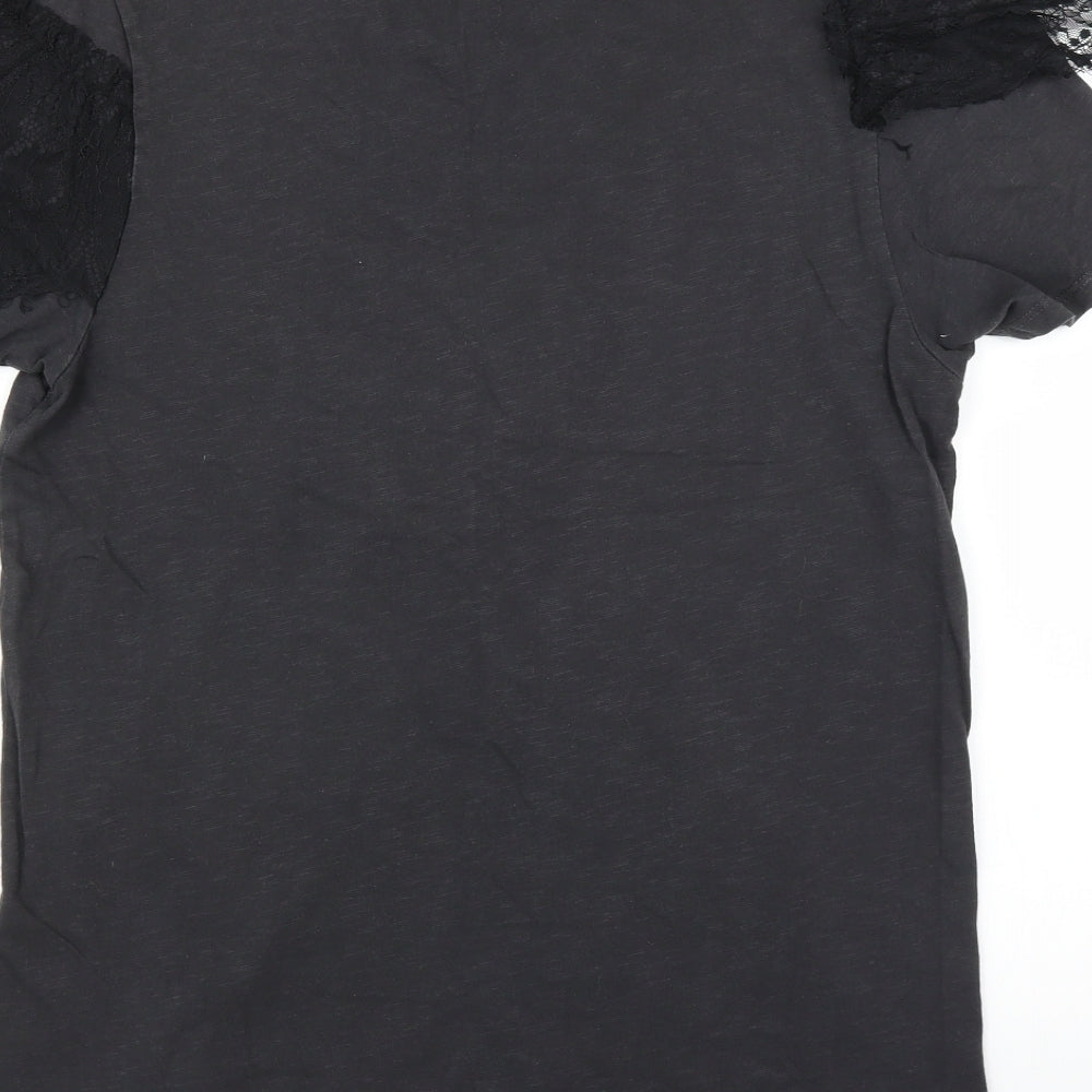 Topshop Womens Grey   Basic T-Shirt Size 10