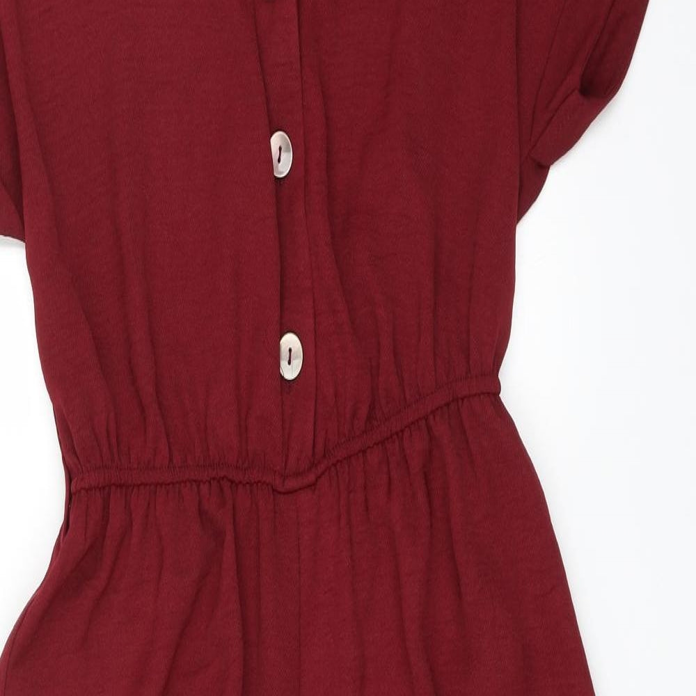 New Look Womens Red   Bodysuit One-Piece Size 12
