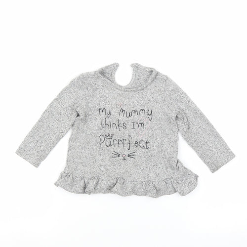 George Girls Grey   Basic T-Shirt Size 12-13 Years