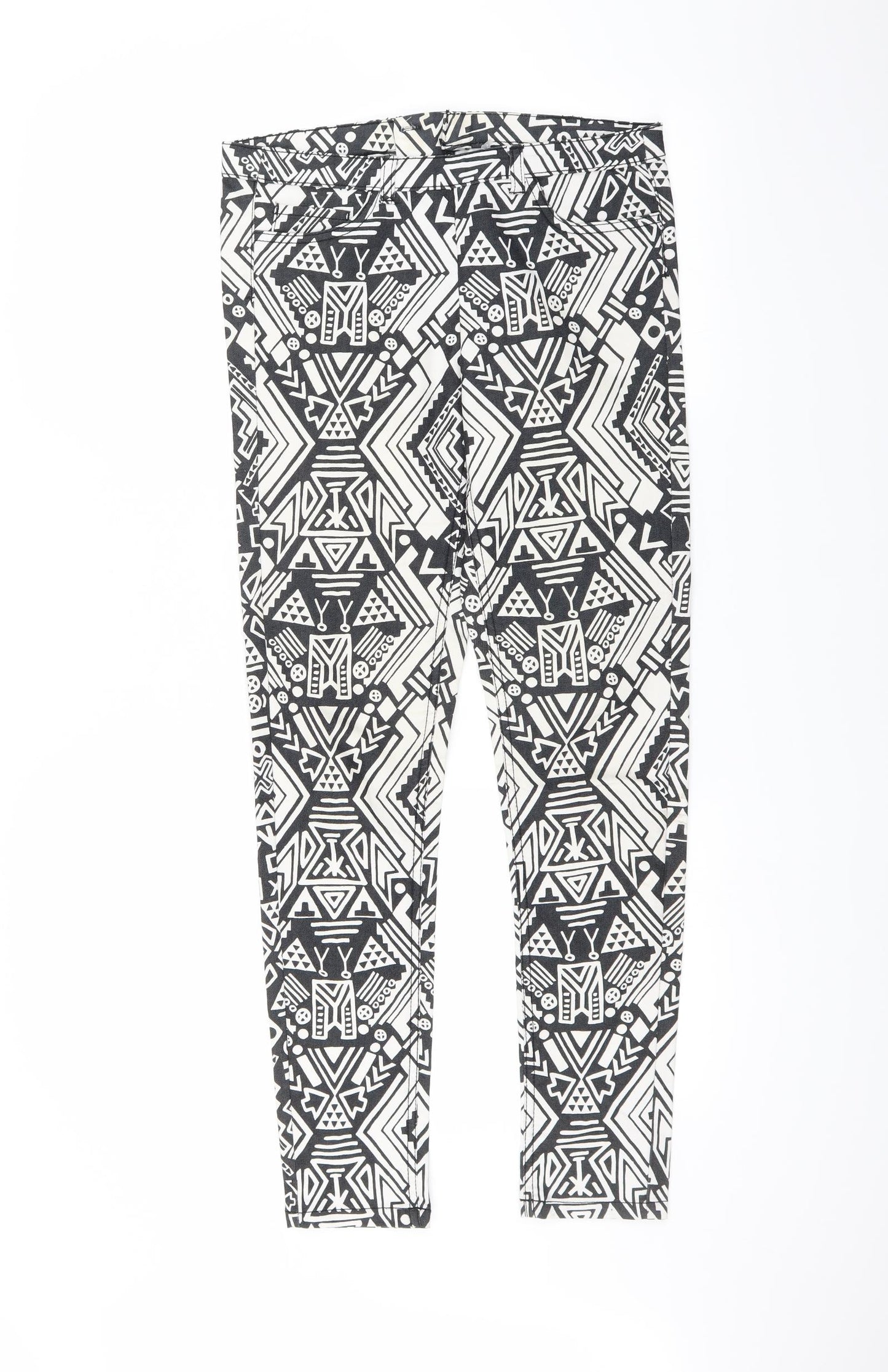 H&M Womens Black   Trousers  Size 10 L28 in - Belt hoops