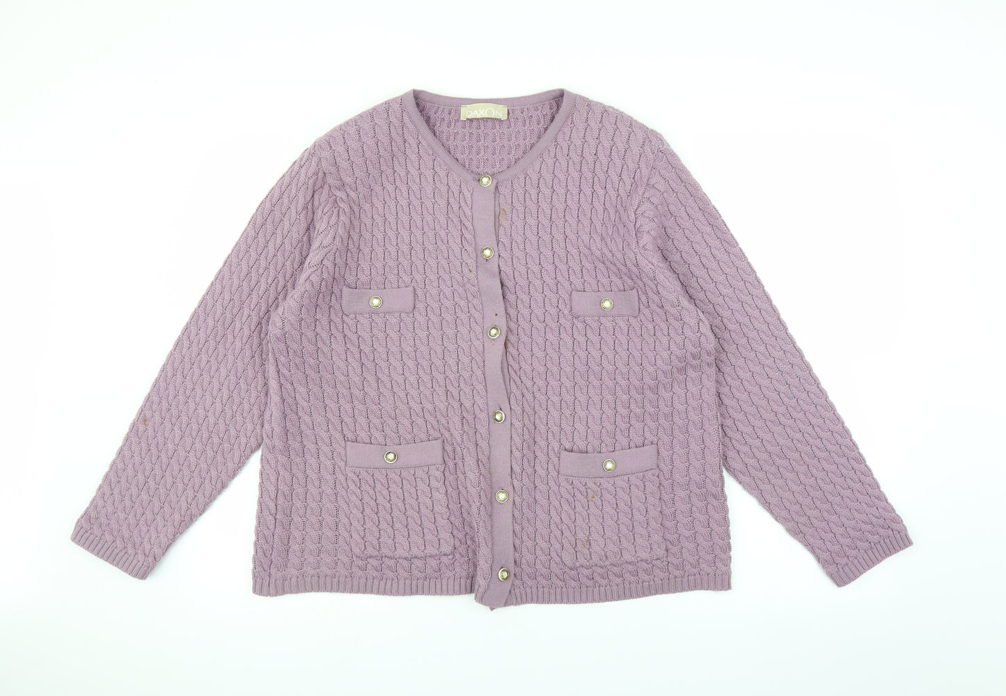 Daxon Womens Purple  Knit Cardigan Jumper Size 18