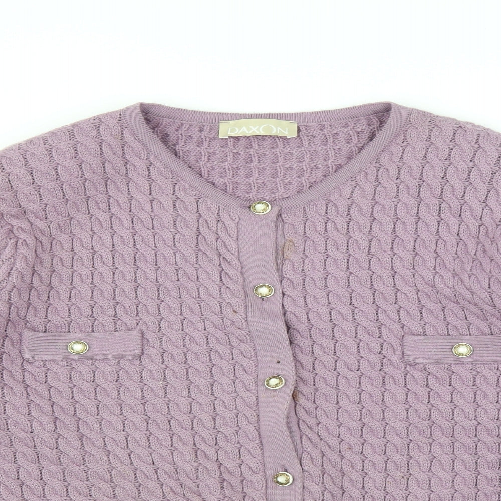 Daxon Womens Purple  Knit Cardigan Jumper Size 18