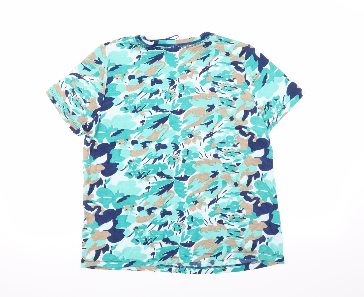 Anna rose Womens Green Camouflage  Basic T-Shirt Size L