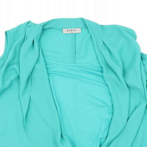 Soon Womens Green   Basic Blouse Size 14