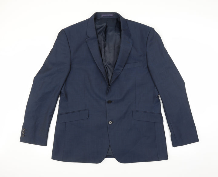k.j Mens Blue Jacket Suit Jacket Size 44