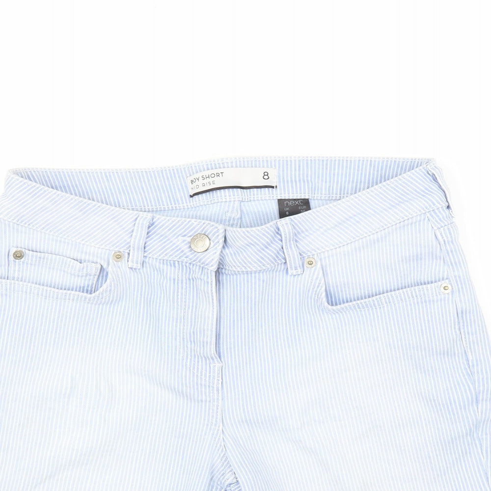NEXT Womens Blue Striped  Chino Shorts Size 8