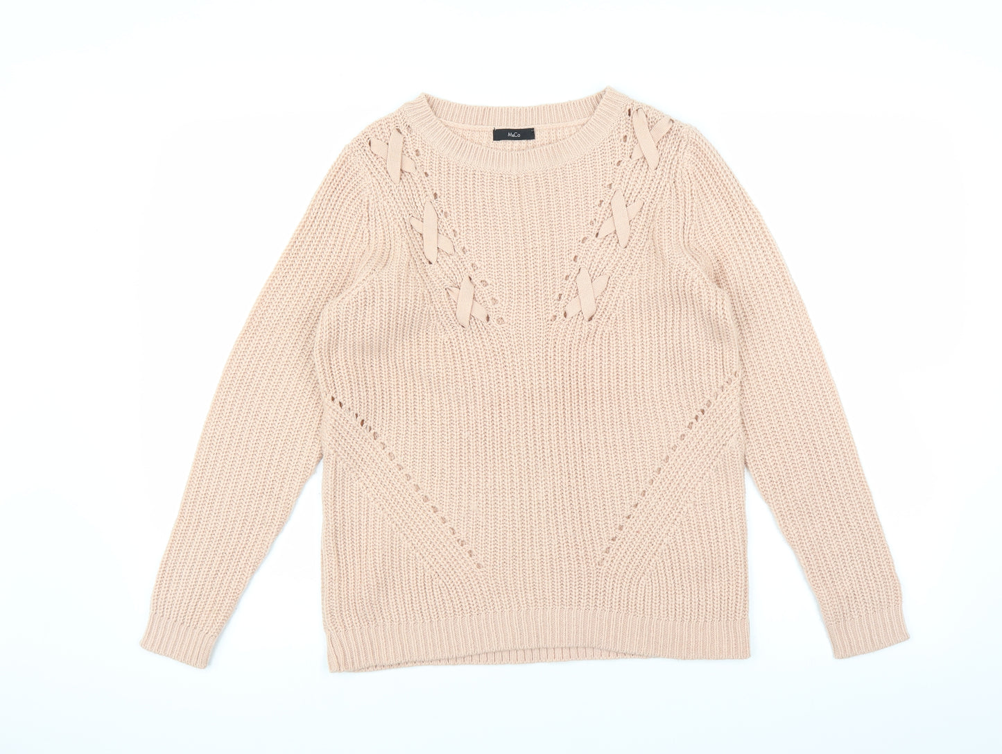M&Co Womens Pink  Knit Pullover Jumper Size 10