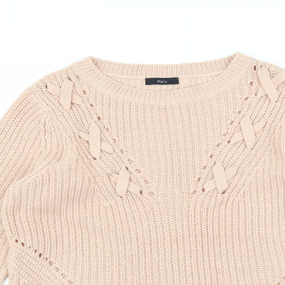 M&Co Womens Pink  Knit Pullover Jumper Size 10