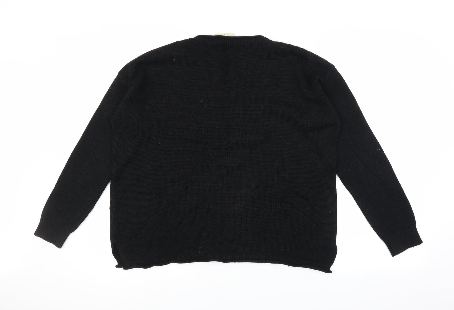 Papaya Womens Black  Knit Pullover Jumper Size M