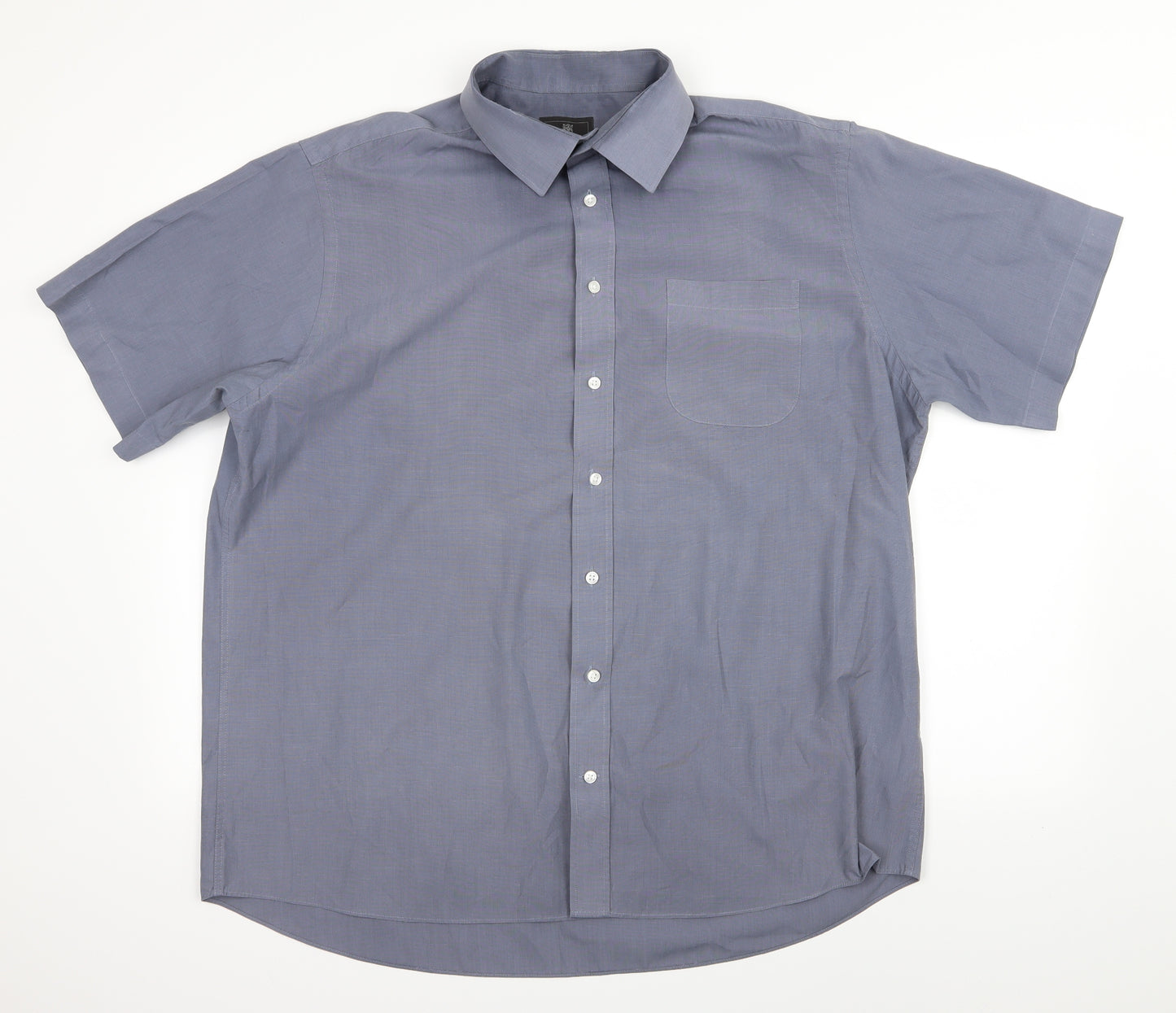 M&S Mens Grey    Button-Up Size 17