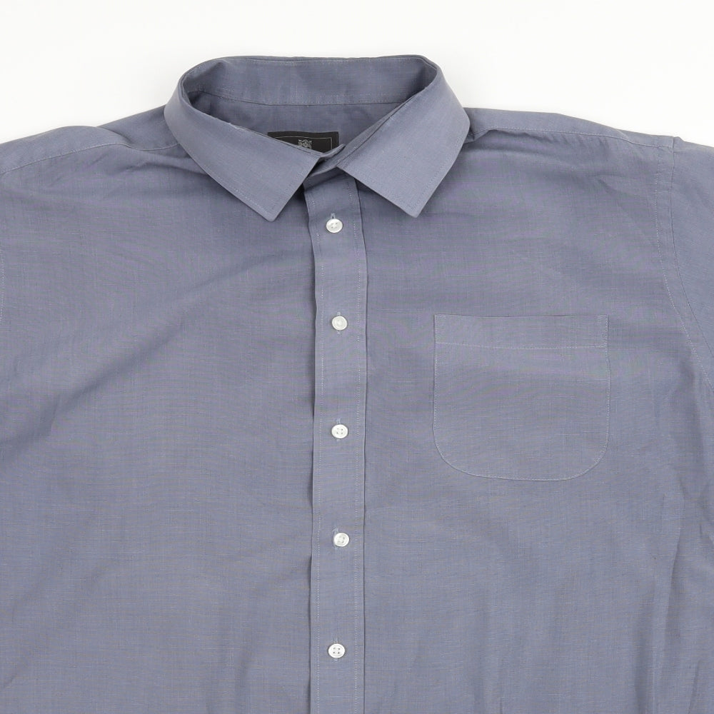 M&S Mens Grey    Button-Up Size 17