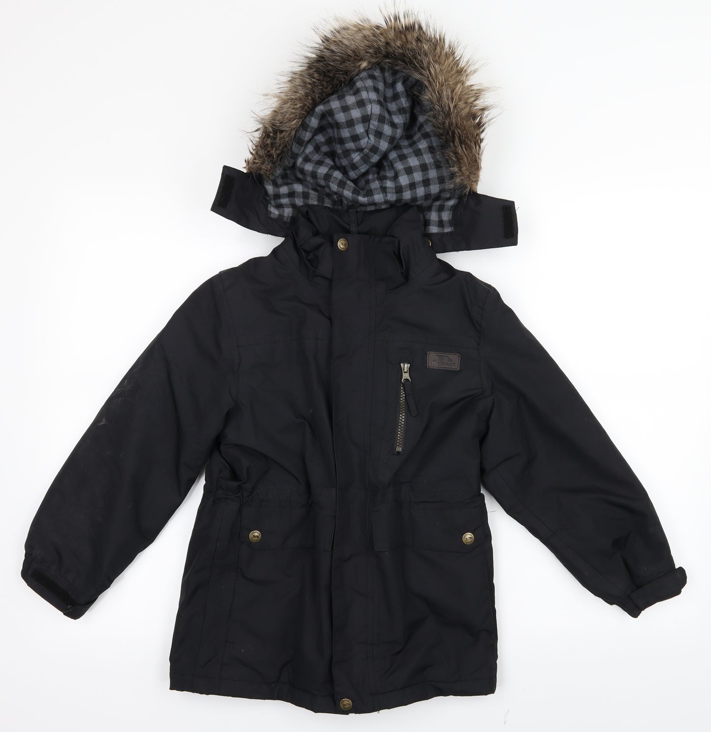 Trespass Boys Black   Windbreaker Coat Size 5-6 Years