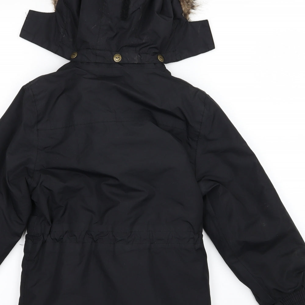 Trespass Boys Black   Windbreaker Coat Size 5-6 Years