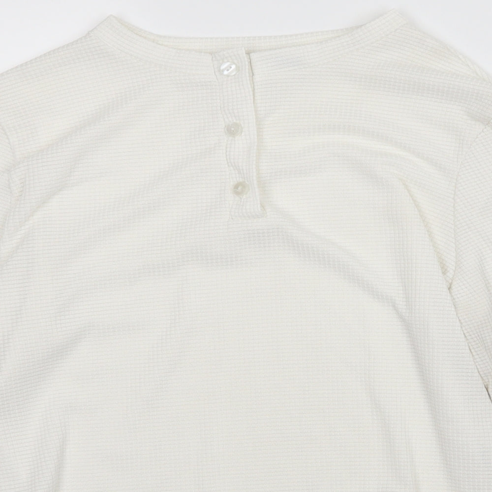 Boohoo Womens White   Basic Blouse Size L  - Cropped