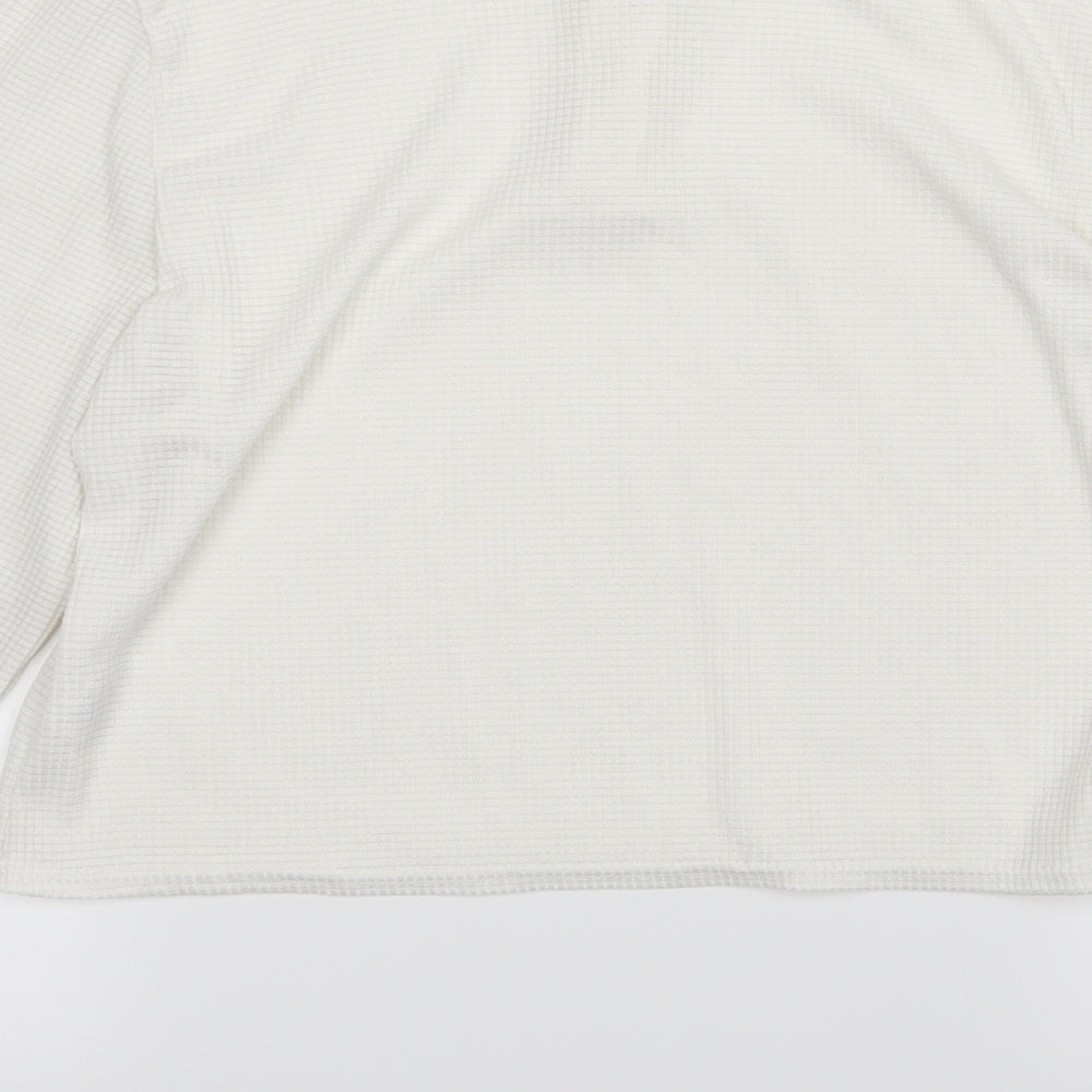 Boohoo Womens White   Basic Blouse Size L  - Cropped