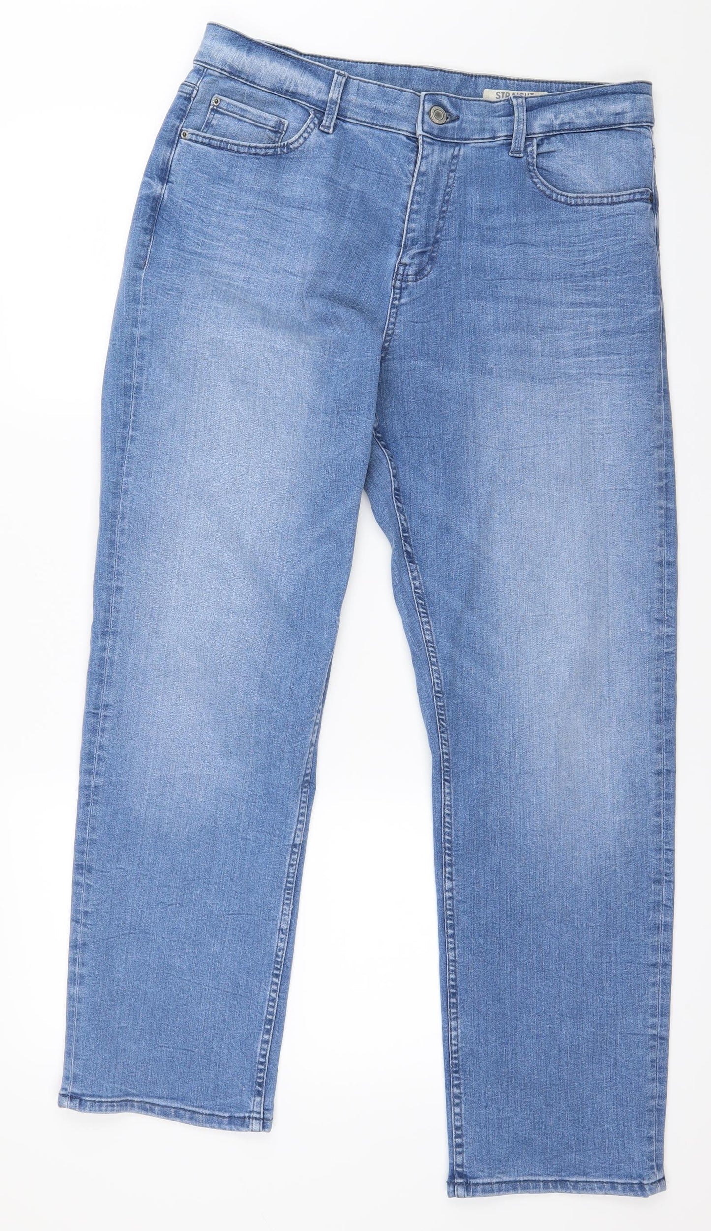 M&S Womens Blue   Straight Jeans Size 14 L28 in