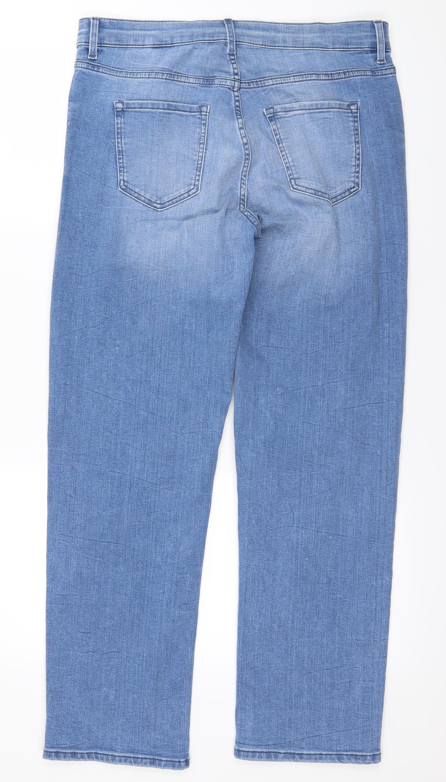 M&S Womens Blue   Straight Jeans Size 14 L28 in