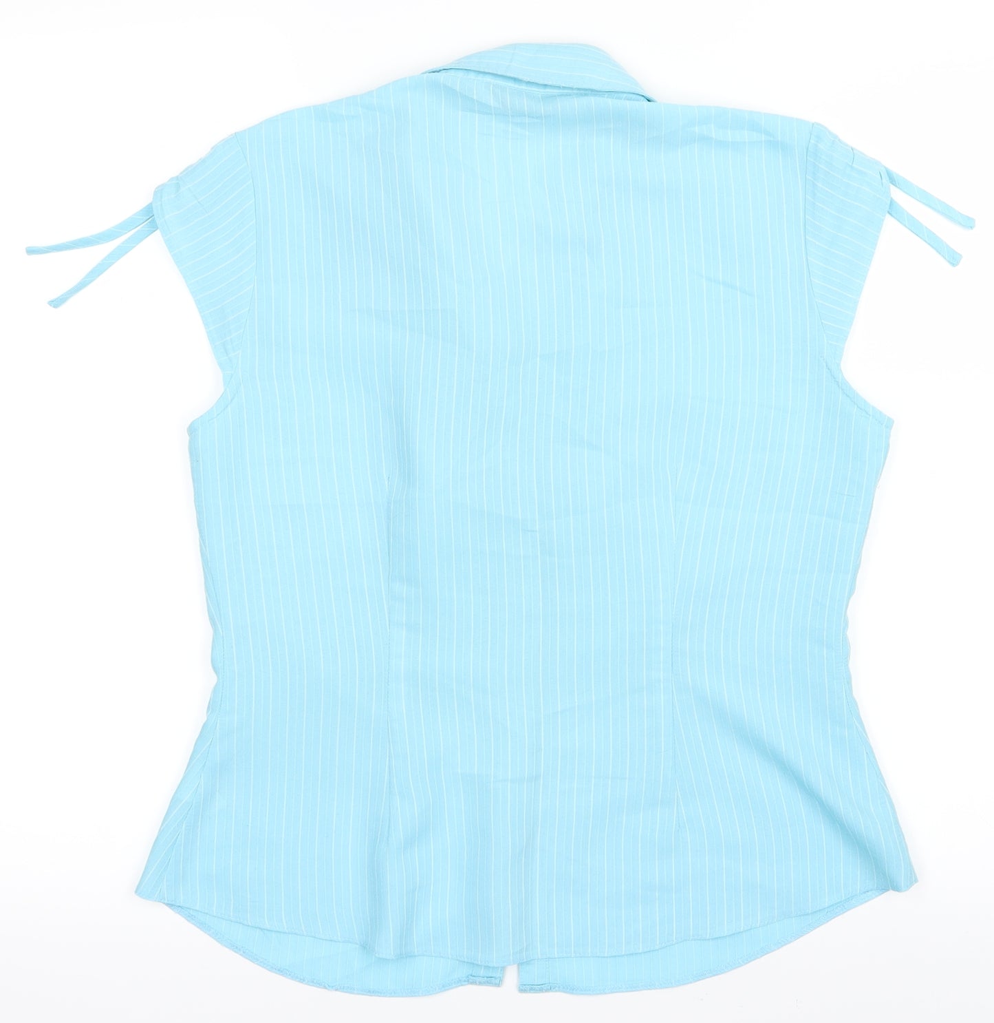 Florence + Fred Womens Blue Striped  Basic Button-Up Size 12