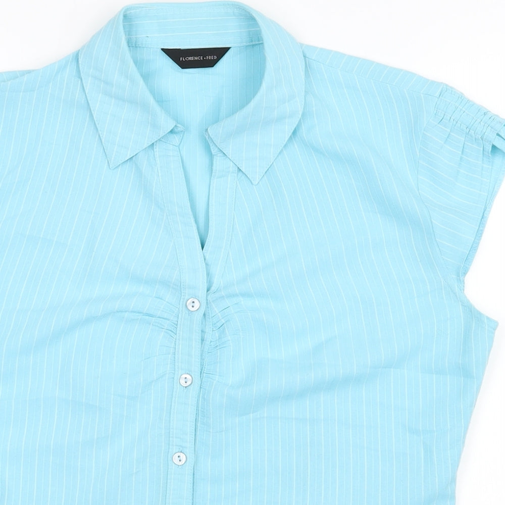 Florence + Fred Womens Blue Striped  Basic Button-Up Size 12