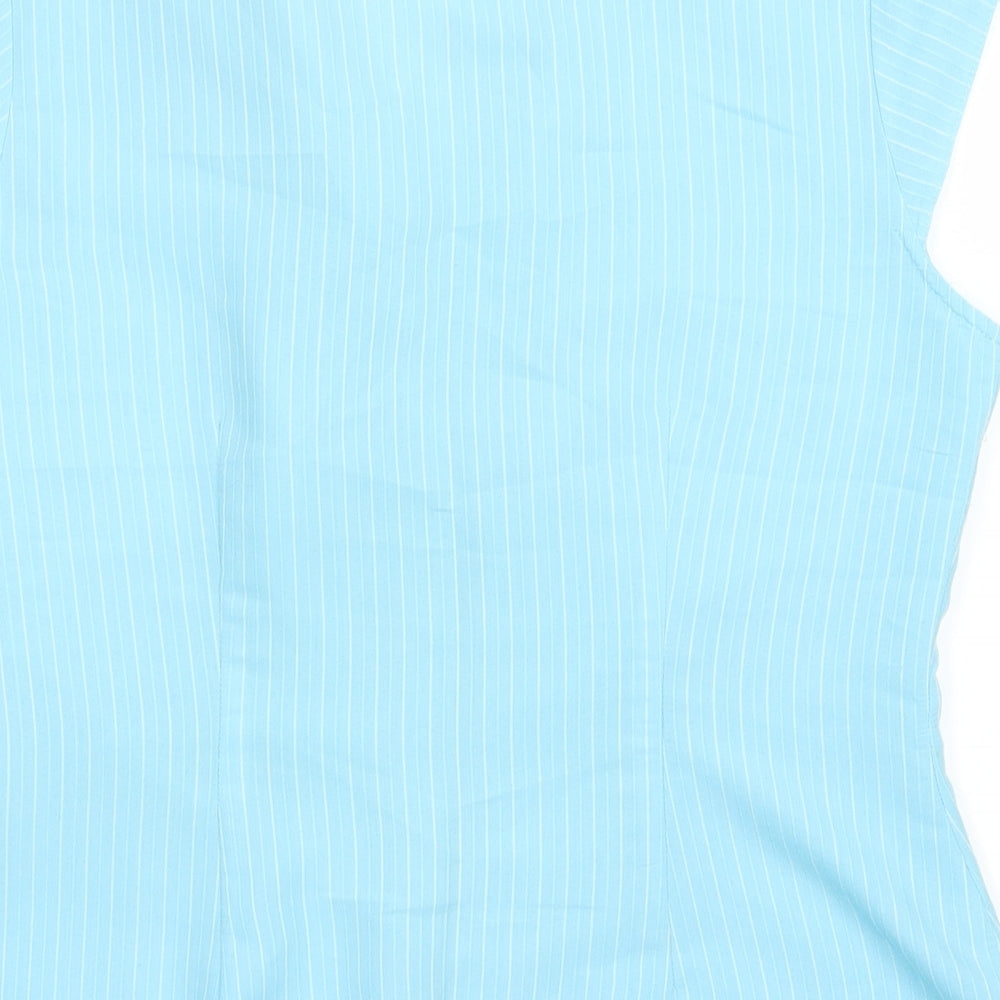 Florence + Fred Womens Blue Striped  Basic Button-Up Size 12