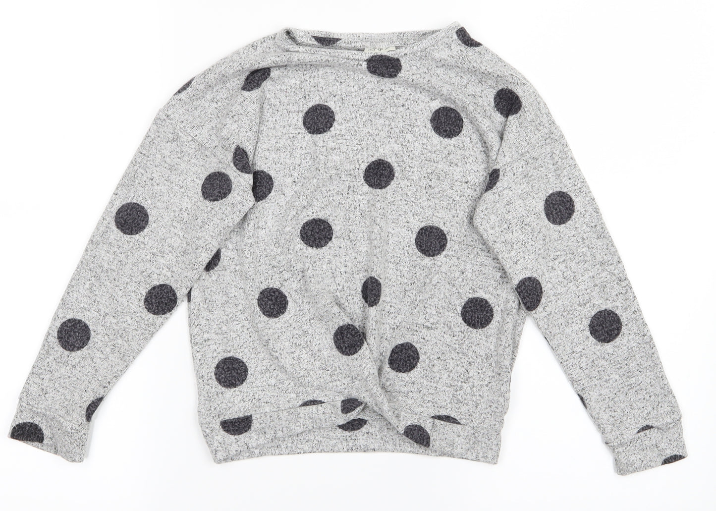 F&F Girls Grey Polka Dot  Pullover Jumper Size 6-7 Years