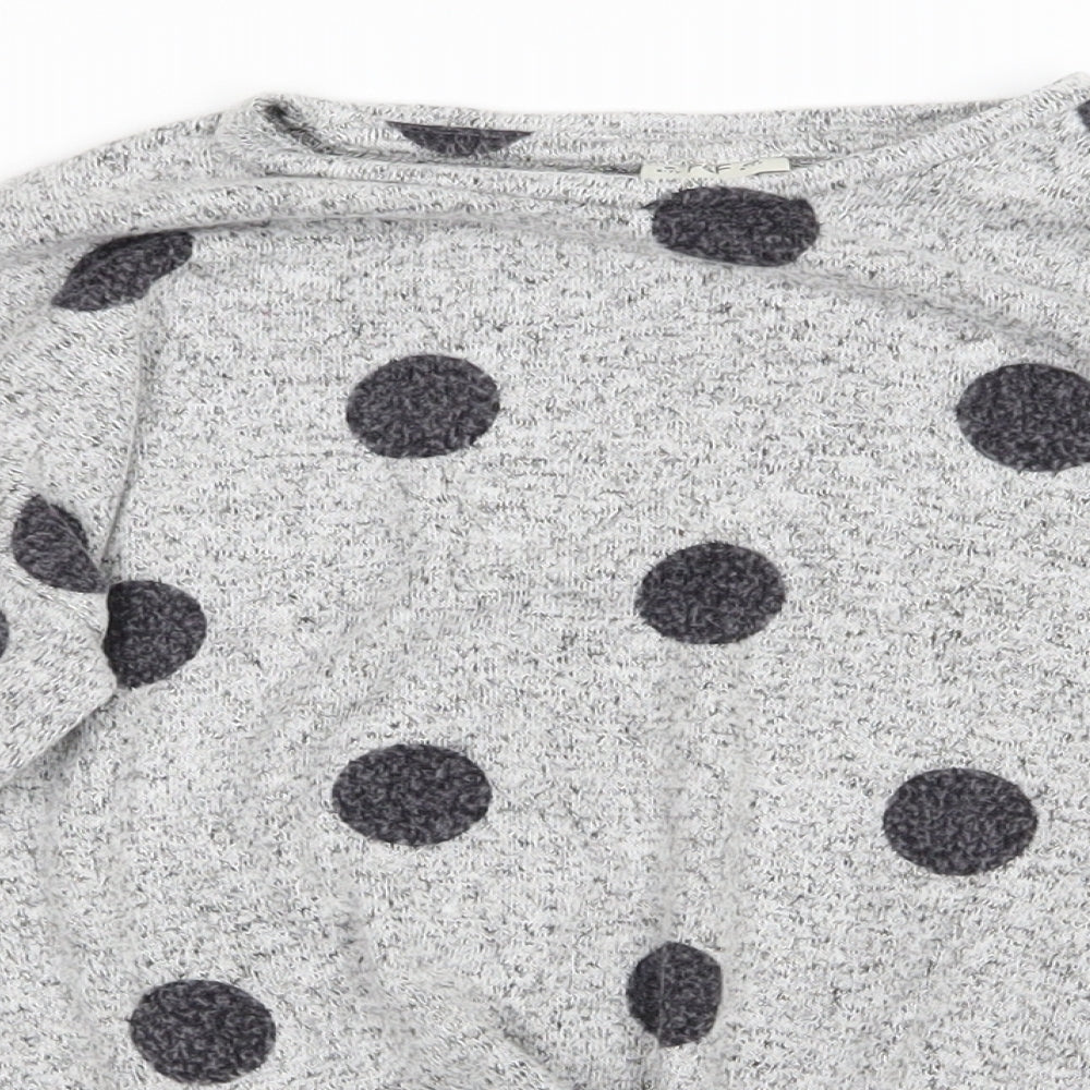 F&F Girls Grey Polka Dot  Pullover Jumper Size 6-7 Years