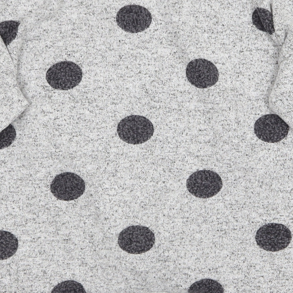 F&F Girls Grey Polka Dot  Pullover Jumper Size 6-7 Years