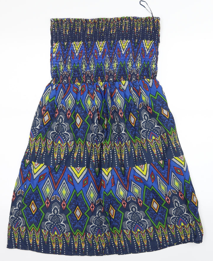 Atmosphere Womens Blue Argyle/Diamond A-Line Skirt Size 10