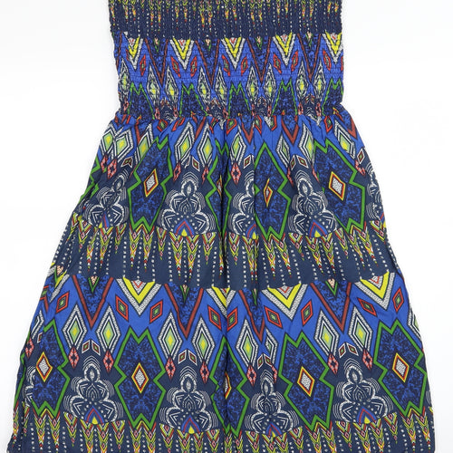 Atmosphere Womens Blue Argyle/Diamond  A-Line Skirt Size 10