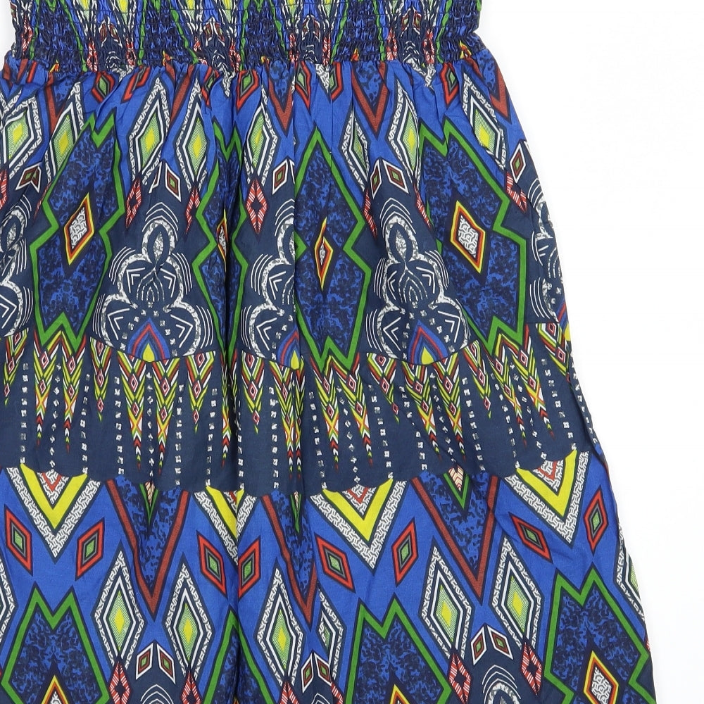 Atmosphere Womens Blue Argyle/Diamond  A-Line Skirt Size 10