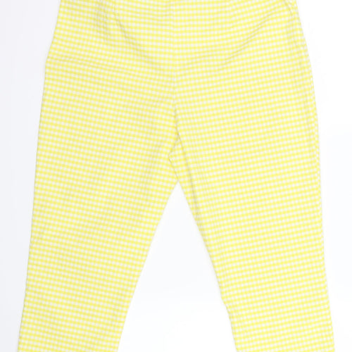 Papaya Womens Yellow Plaid  Dress Pants Trousers Size 16 L20 in - Cropped