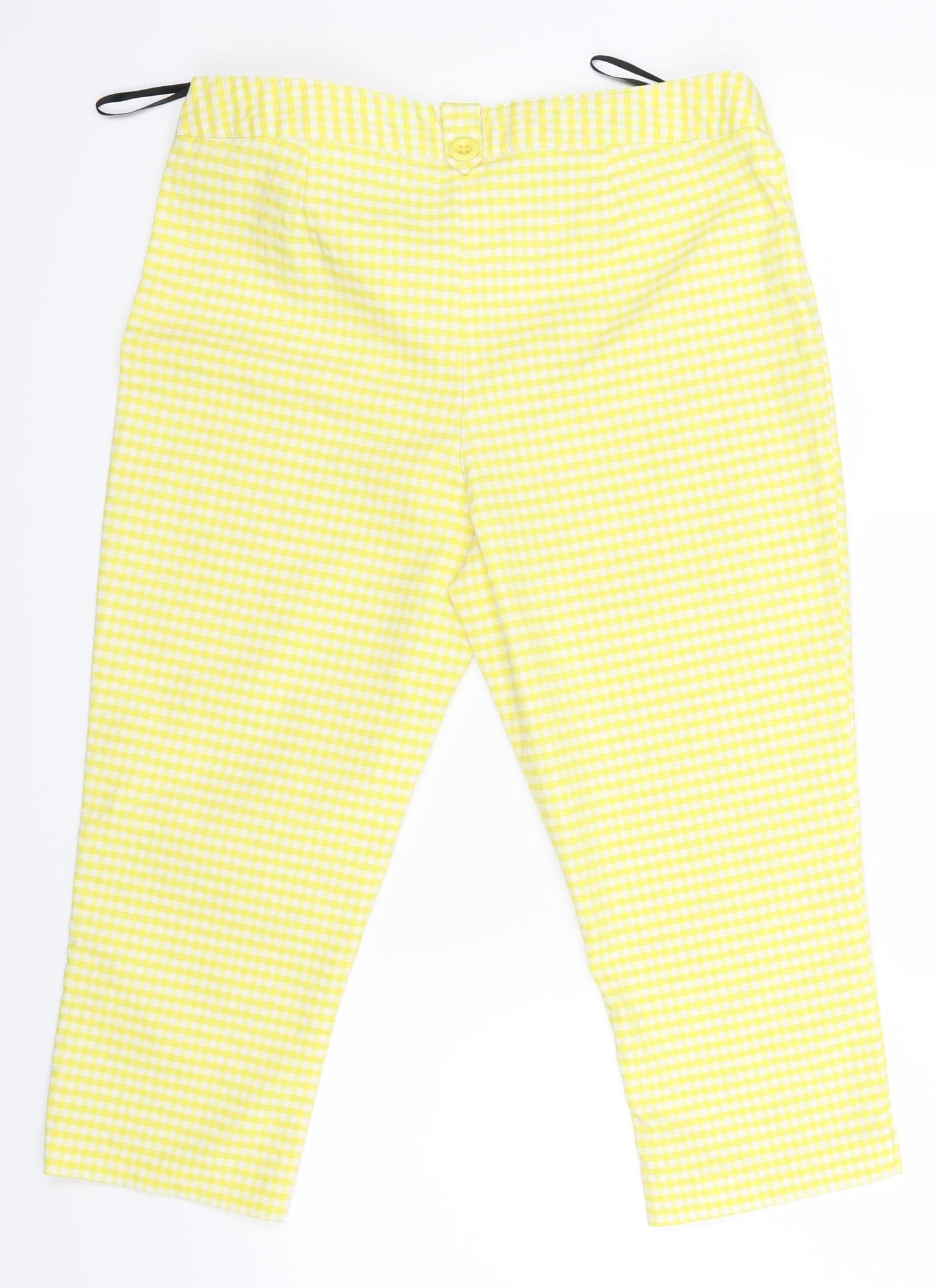 Papaya Womens Yellow Plaid  Dress Pants Trousers Size 16 L20 in - Cropped