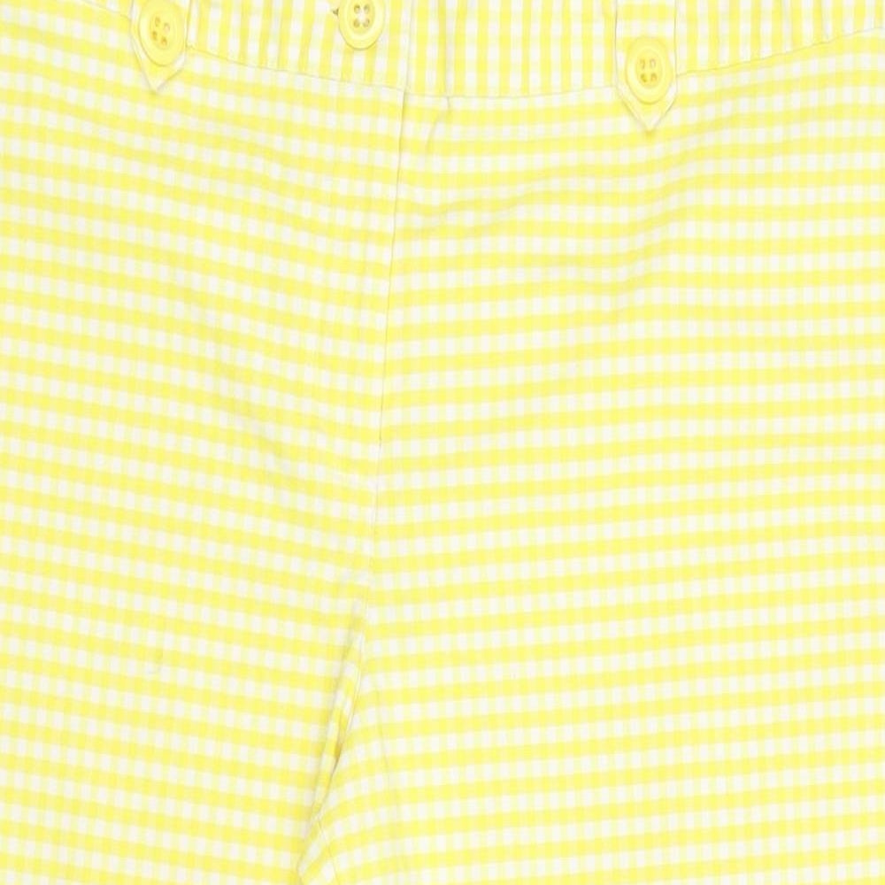 Papaya Womens Yellow Plaid  Dress Pants Trousers Size 16 L20 in - Cropped