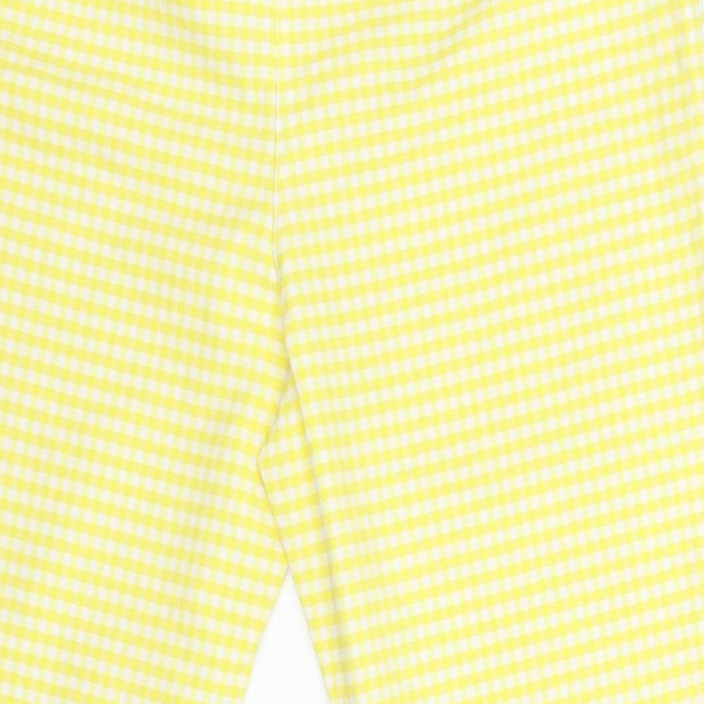 Papaya Womens Yellow Plaid  Dress Pants Trousers Size 16 L20 in - Cropped