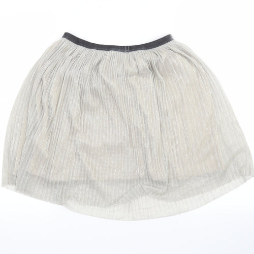 NEXT Girls Silver   Pleated Skirt Size 10 Years