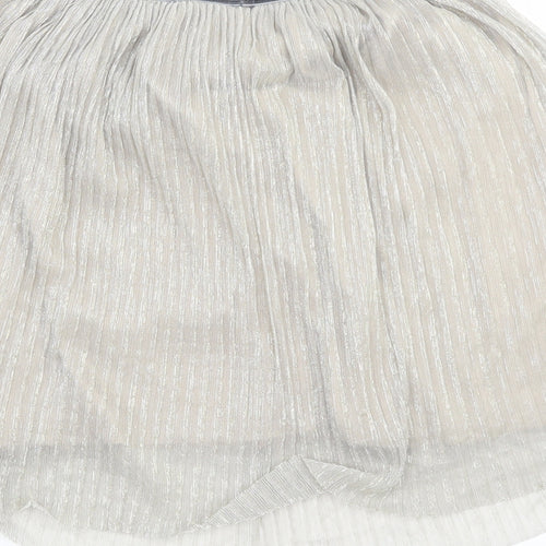 NEXT Girls Silver   Pleated Skirt Size 10 Years
