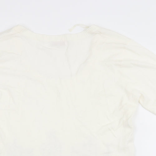 Wallis Womens White   Pullover Jumper Size 14