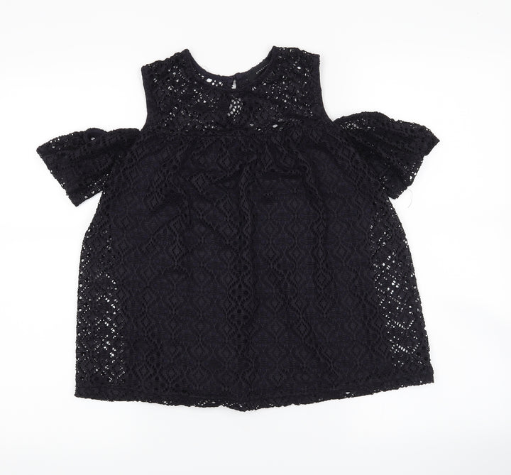 Atmosphere Womens Black Floral  Basic Blouse Size 10
