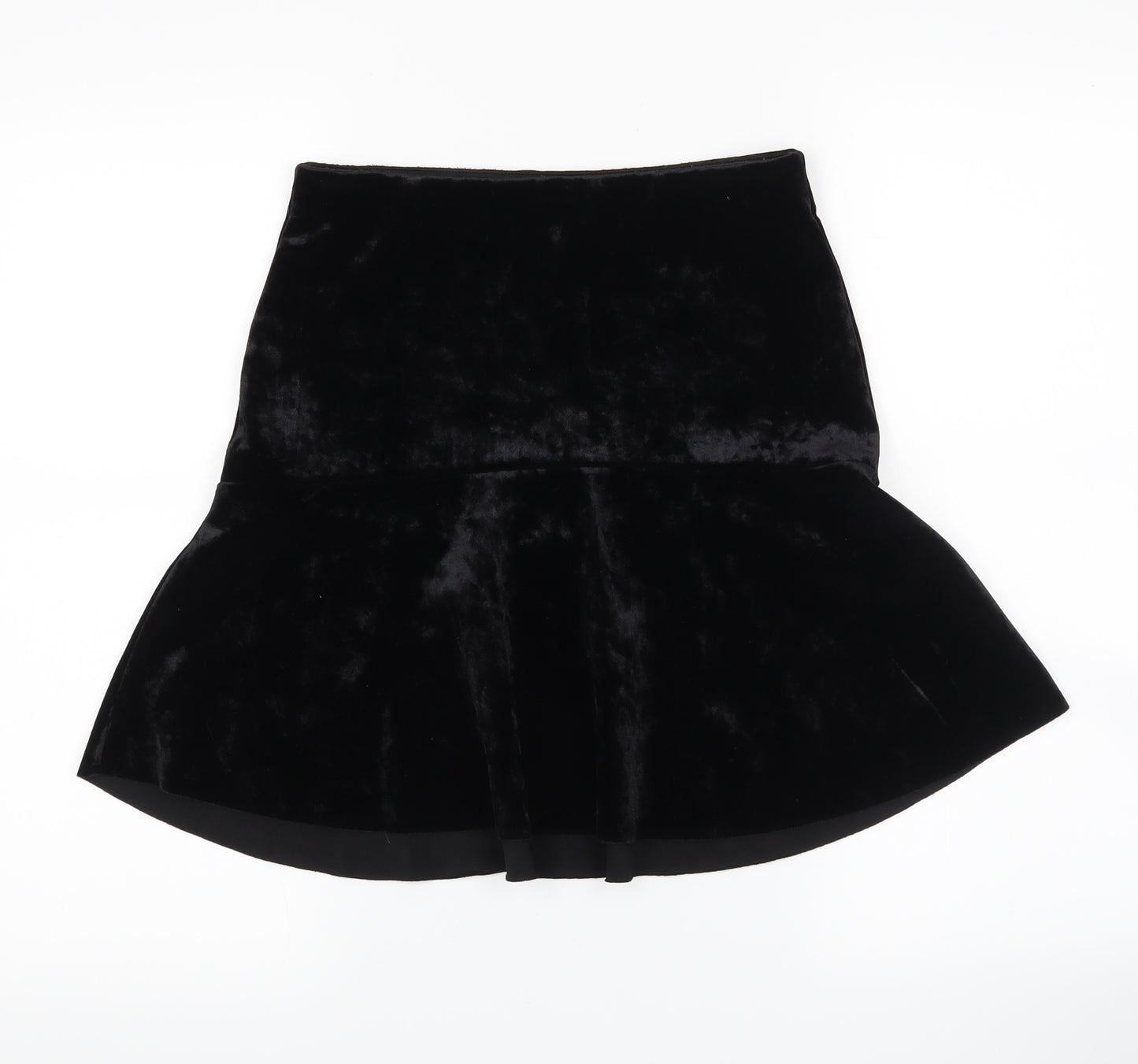 H&M Womens Black  Velvet Mini Skirt Size 12