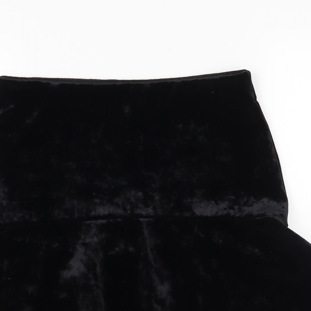 H&M Womens Black  Velvet Mini Skirt Size 12