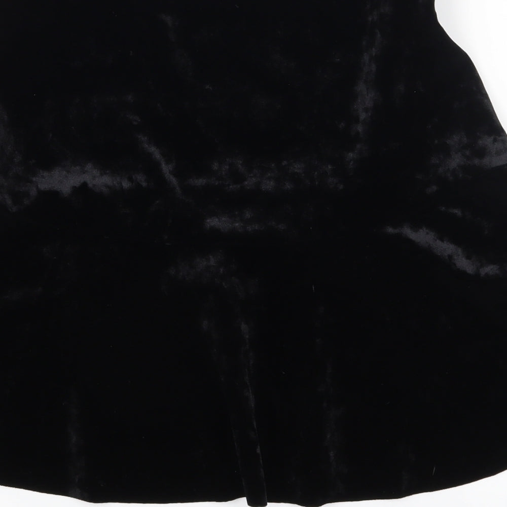H&M Womens Black  Velvet Mini Skirt Size 12