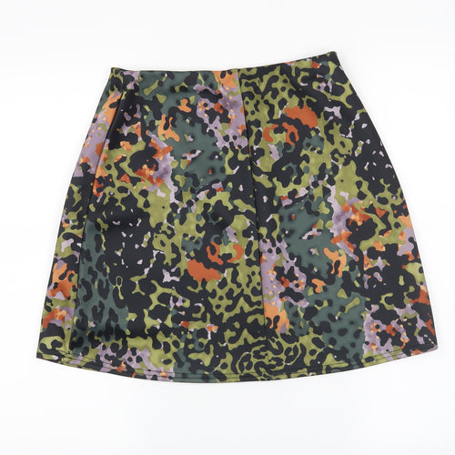 Missguided Womens Green Check  Mini Skirt Size 10