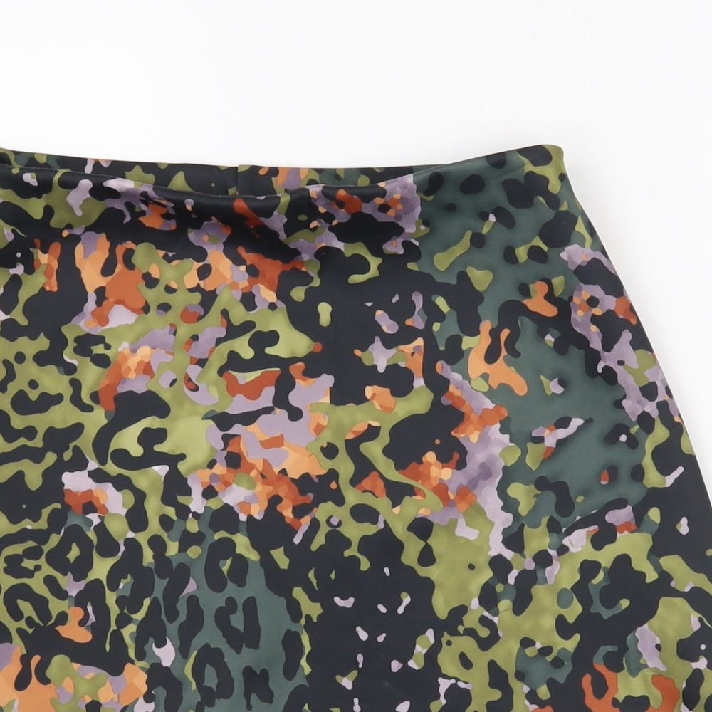 Missguided Womens Green Check  Mini Skirt Size 10