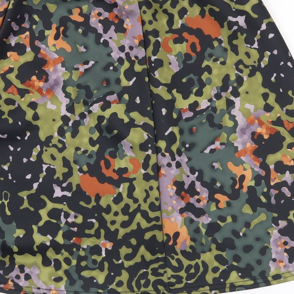 Missguided Womens Green Check  Mini Skirt Size 10