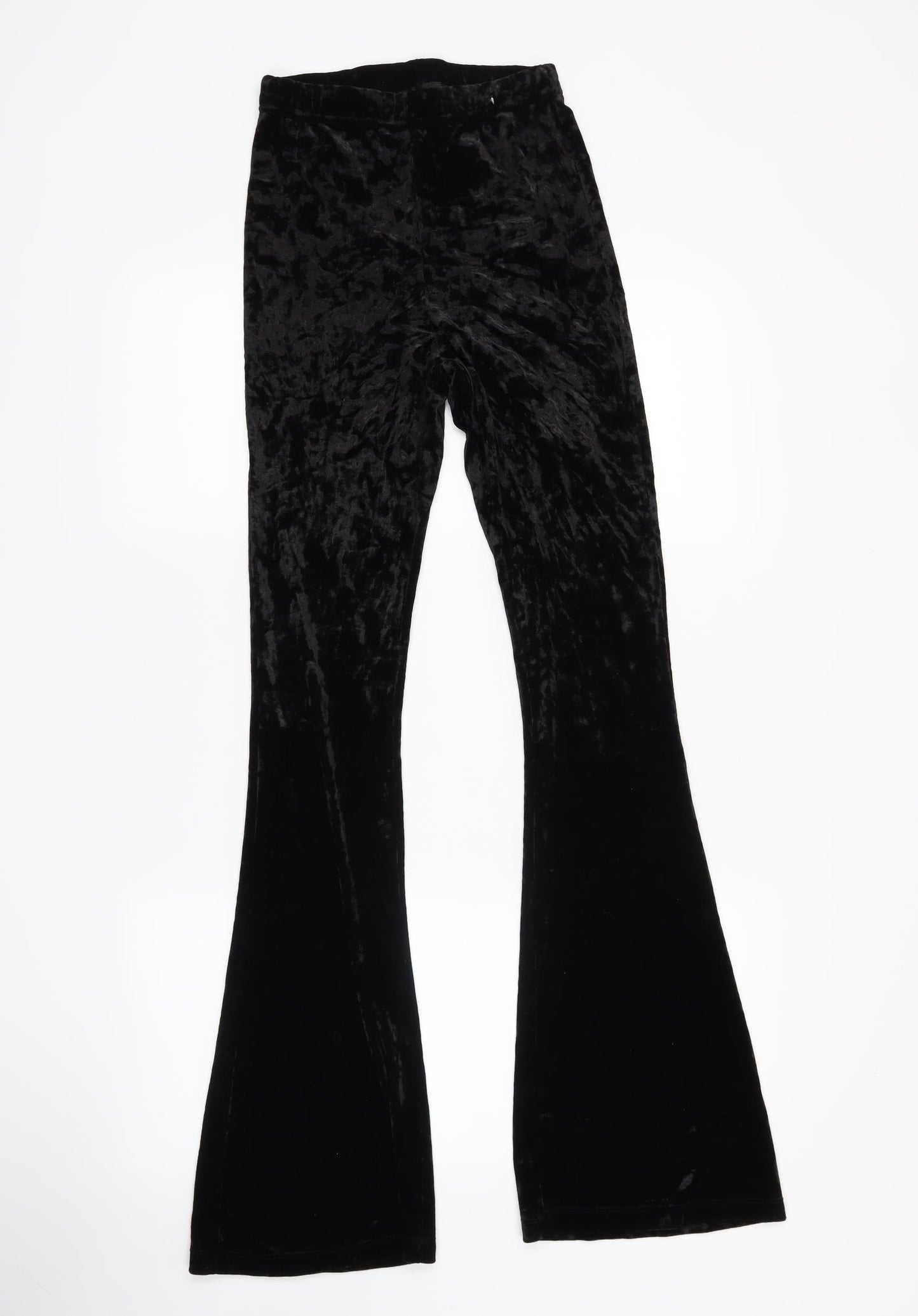 Topshop Womens Black  Velvet Trousers  Size 10