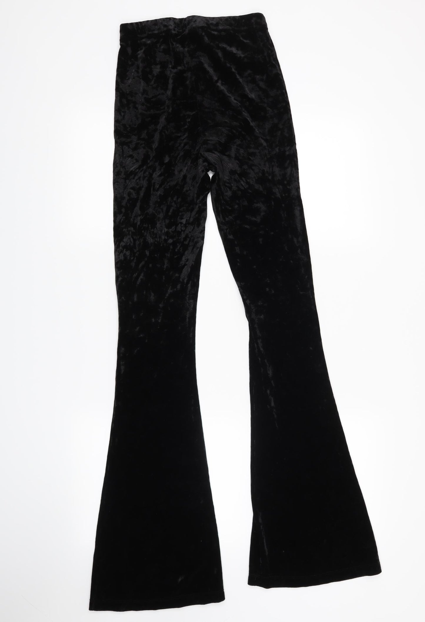 Topshop Womens Black  Velvet Trousers  Size 10