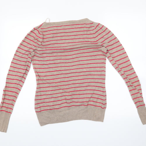 Monsoon Womens Pink Striped  Pullover Jumper Size 12