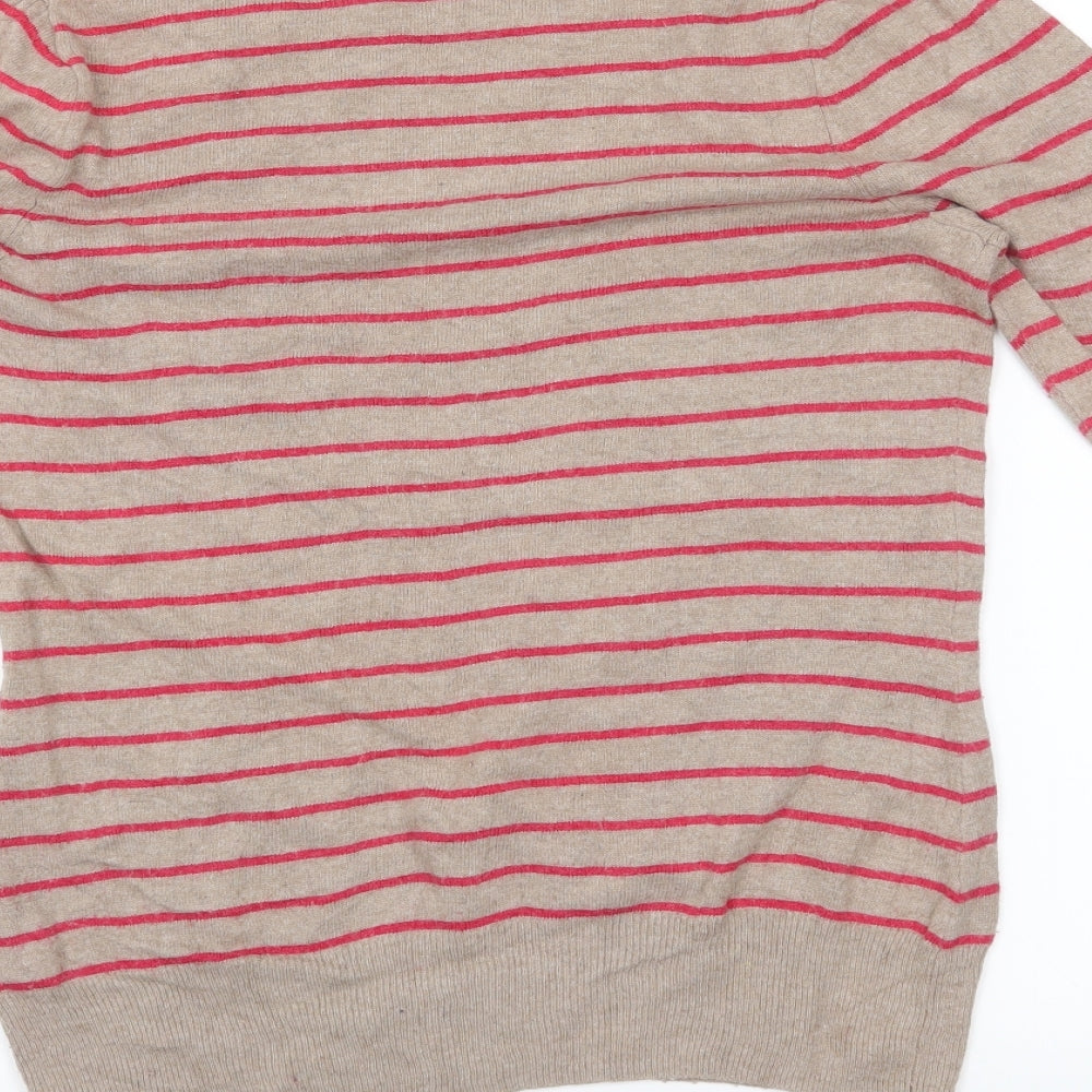 Monsoon Womens Pink Striped  Pullover Jumper Size 12