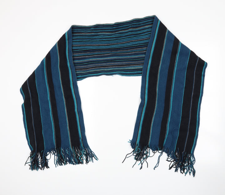 Preworn Mens Blue Striped Scarf One Size